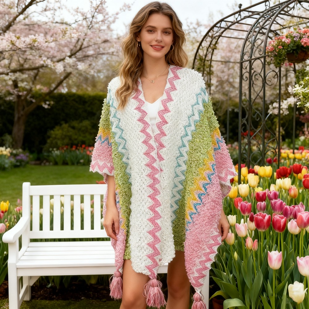 Go Ethnic Fashion - เสื้อคลุมสไตล์ชาติพันธุ์ ต้องมีสำหรับการเดินทางในฤดูหนาว เสื้อคลุม เสื้อคลุมกันลมแบบตะวันตกเฉียงเหนือ ผ้าห่มมีชายครุยเพื่อให้ความอบอุ่น