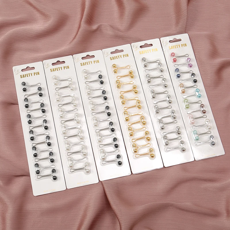 Ethnic Modern Fashion - 12 ชิ้น/ถุงมุสลิม Hijab Pins ผ้าพันคอแฟชั่นผู้หญิง Safey