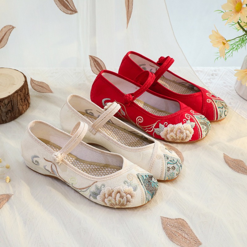 Ethnic Fashion Women - รองเท้าลำลองสำหรับผู้หญิง แฟชั่นวินเทจ สง่างาม สไตล์ชาติพันธุ์ ปักลาย สตรีทแวร์