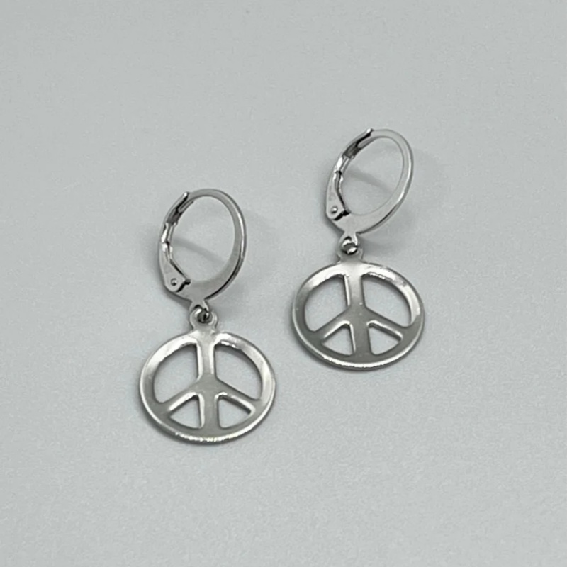 ต่างหูสแตนเลส PEACE SIGN Lever - Go Ethnic Fashion บทวิจารณ์และราคา