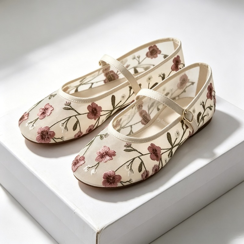 ตาข่ายปัก Leisure Ballet Flats - Ethnic Fashion Design บทวิจารณ์และราคา