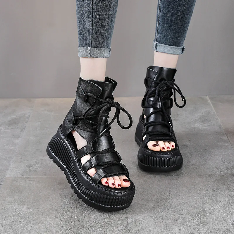 8 ซม.วัวแท้หนังข้อเท้า Booties - Ethnic Fashion Women บทวิจารณ์และราคา