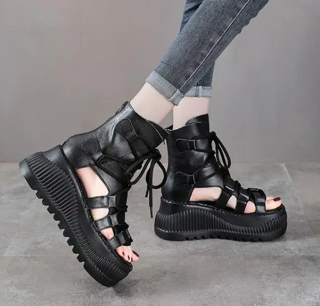8 ซม.วัวแท้หนังข้อเท้า Booties - Ethnic Fashion Women บทวิจารณ์และราคา