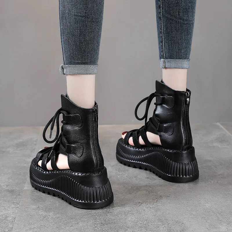 8 ซม.วัวแท้หนังข้อเท้า Booties - Ethnic Fashion Women บทวิจารณ์และราคา