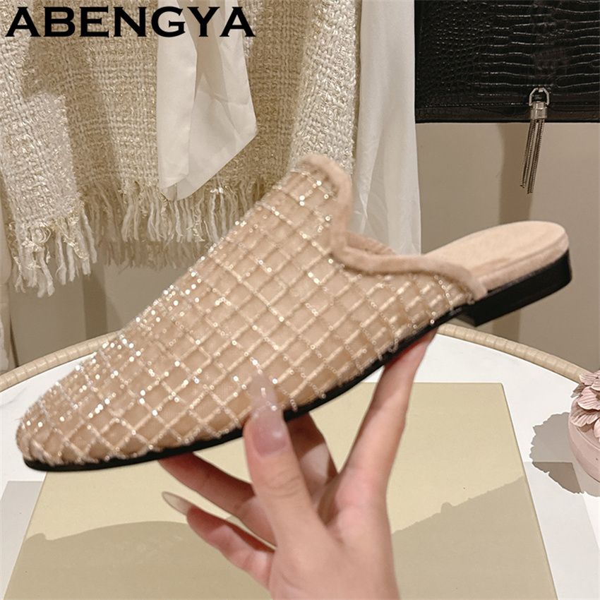 รองเท้าสลิปเปอร์แบบสวมหัวมน ผ้ - Ethnic Fashion Women บทวิจารณ์และราคา