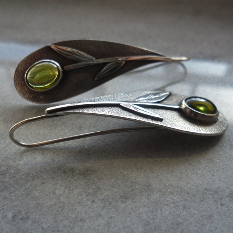 Vintage Plant Leaf Olive สีเขี - Ethnic Fashion India บทวิจารณ์และราคา