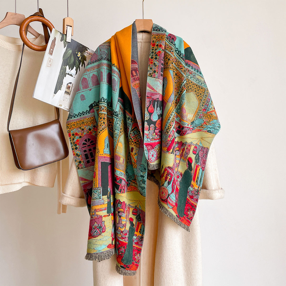 ผ้าพันคอผู้หญิง ฤดูใบไม้ร่วง-ฤ - Go Ethnic Fashion บทวิจารณ์และราคา