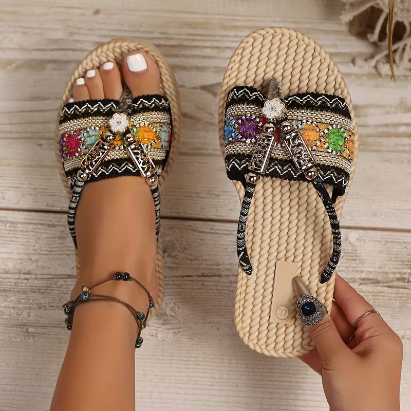 รองเท้าแตะผู้หญิงแบบสานมือสำหร - Ethnic Modern Fashion บทวิจารณ์และราคา