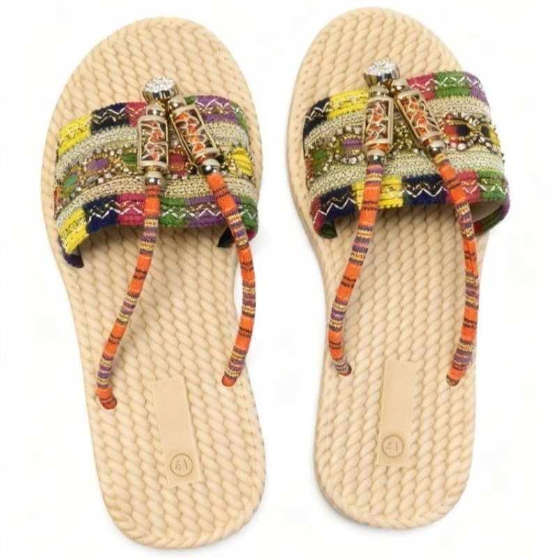 รองเท้าแตะผู้หญิงแบบสานมือสำหร - Ethnic Modern Fashion บทวิจารณ์และราคา