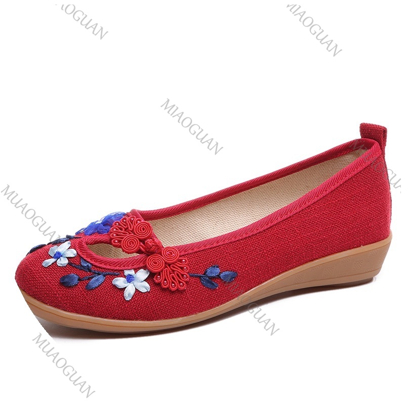 รองเท้าส้นเตารีดปักลายสำหรับผู - Ethnic Fashion Women บทวิจารณ์และราคา