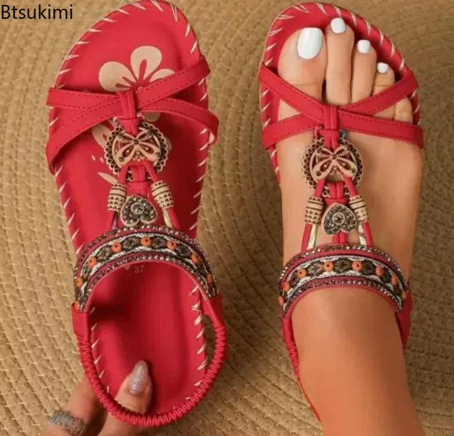 รองเท้าแตะสไตล์โบฮีเมียนสำหรับ - Ethnic Fashion Women บทวิจารณ์และราคา