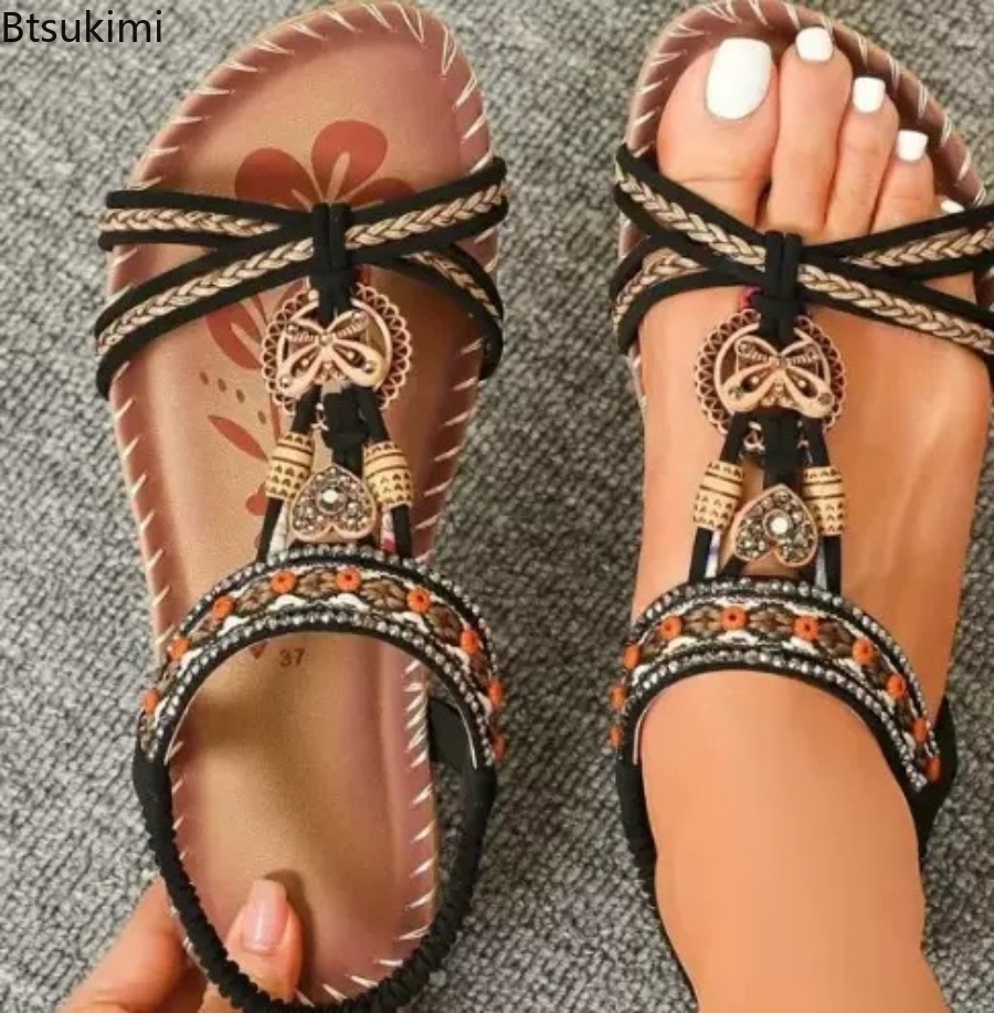 รองเท้าแตะสไตล์โบฮีเมียนสำหรับ - Ethnic Fashion Women บทวิจารณ์และราคา