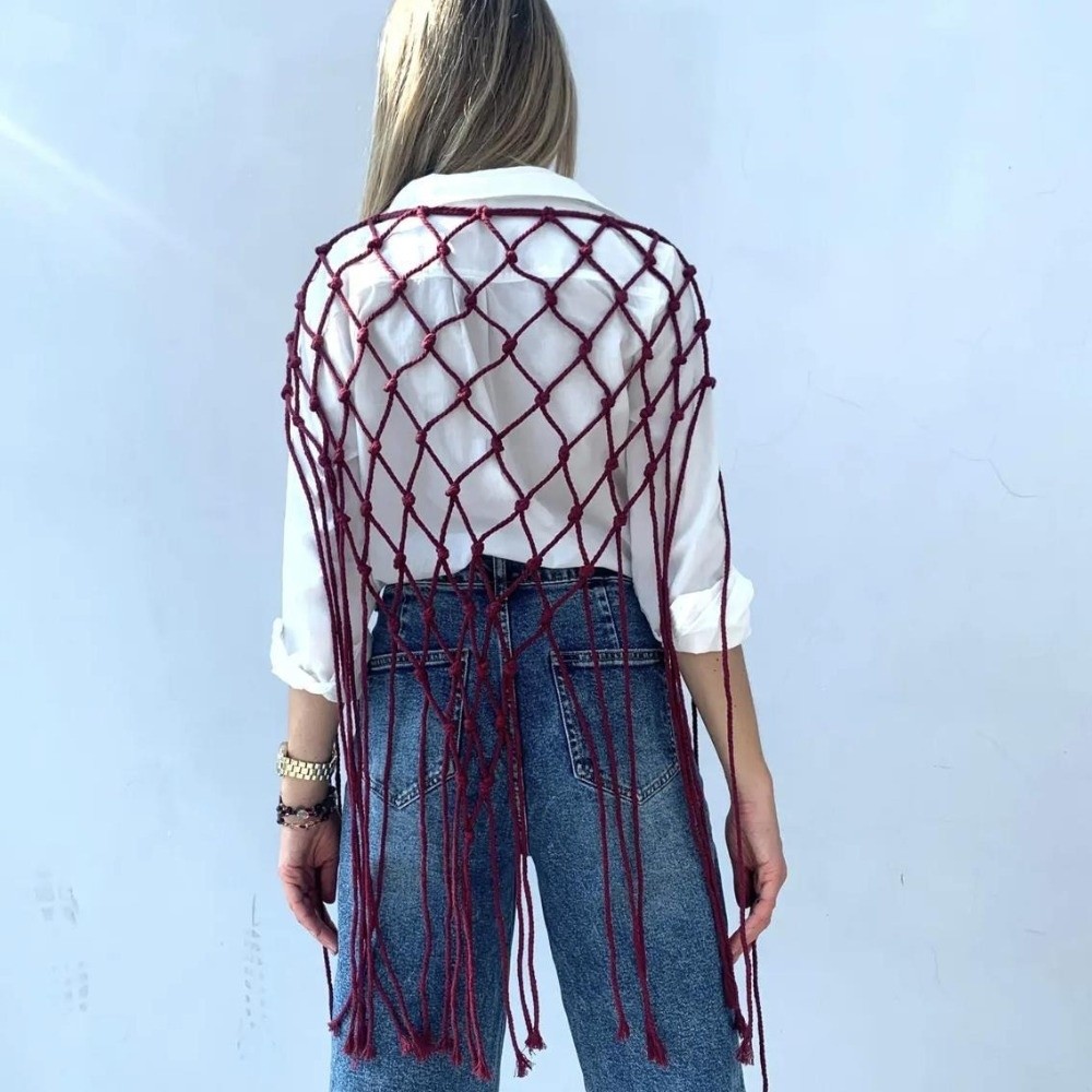 ผ้าคลุมไหล่ลายโบฮีเมียนแบบตาข่ - Ethnic Fashion Design บทวิจารณ์และราคา