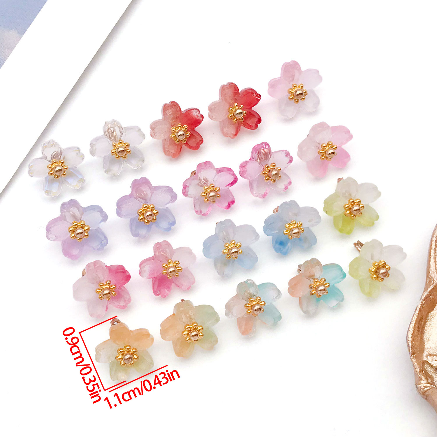 จี้แก้วรูปดอกซากุระสีสันสดใส 1 - Ethnic Modern Fashion บทวิจารณ์และราคา